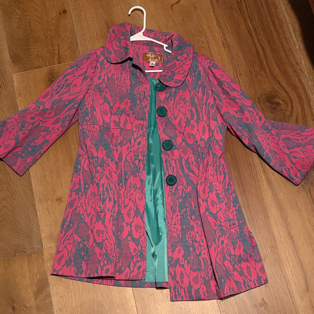 Aunt Wanda Small Hot Pink and Turquoise coat